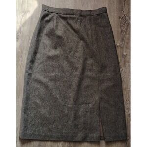 Pencil Skirt 12 Gray Wool‎ Blend Straight Long Career Business Zipper Back